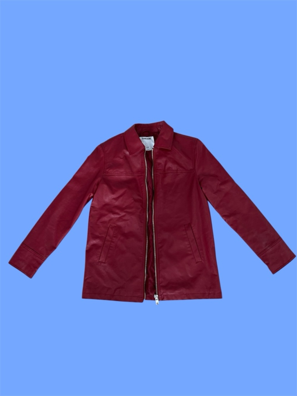 Garage - Women's Wine Red Leather Zip Jacket